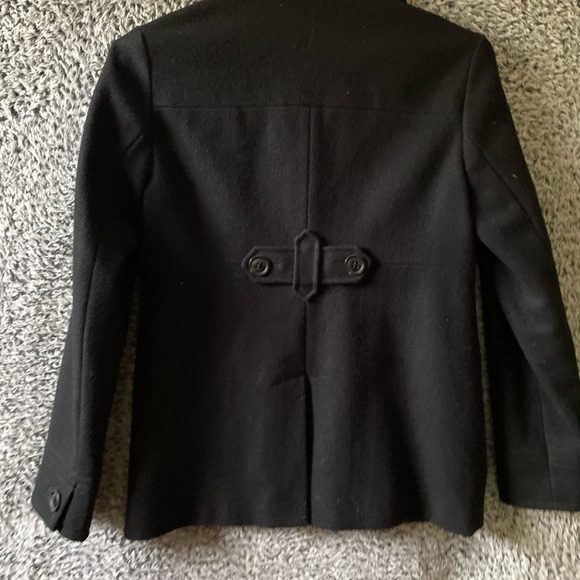Gap Women's Black Wool Blend Pea Coat Winter Button Up Lined Size Medium - Picture 5 of 8